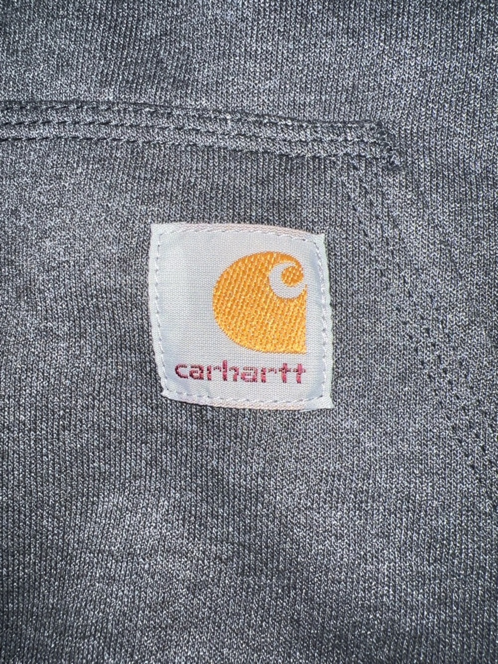 Carhartt Men’s Charcoal Hoodie with Neon Sleeve Logo - Picture 11 of 16